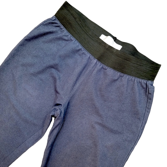 Badgley Mischka American Glamour Faux Denim Blue Leggings Size Medium - Picture 2 of 7